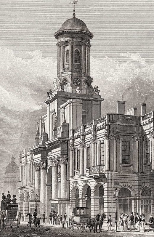 The Royal Exchange, London, illustration by Th. H. Shepherd, 1828