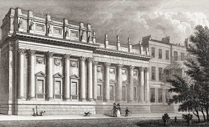 The Grosvenor House, London, illustration by Th. H. Shepherd, 1826