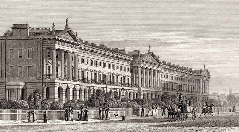 Hanover Terrace, Regent's Park, London, UK, illustration by Th. H. Shepherd, 1826