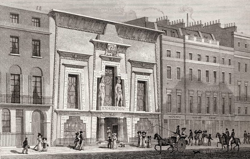 The Egyptian Hall in Piccadilly, London, illustration by Th. H. Shepherd, 1828