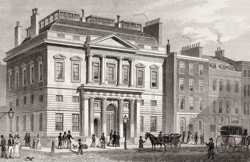 The London Auction Mart, London, illustration by Th. H. Shepherd, 1828