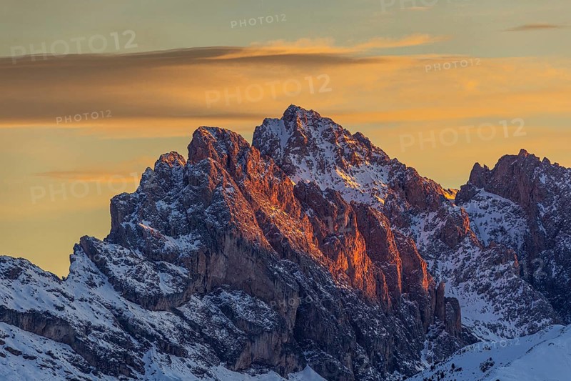 Sunrise on the Seiser Alm, South Tyrol, Italy, Europe