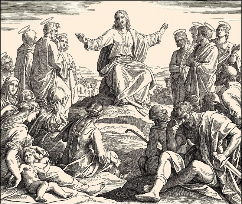 The Sermon on the Mount, New Testament, by Julius Schnorr von Carolsfeld, 1860