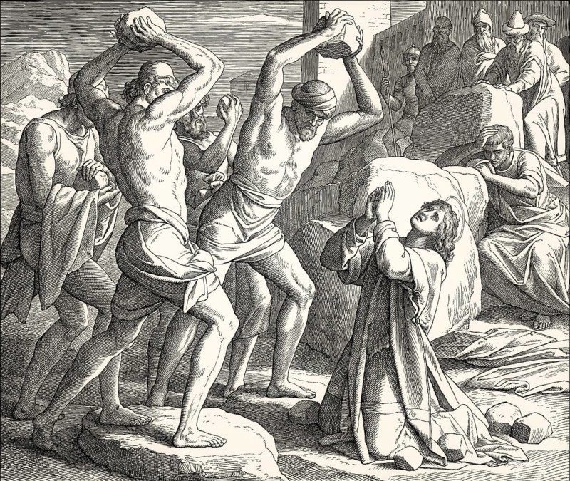 Stoning of Stephen, New Testament, by Julius Schnorr von Carolsfeld, 1860