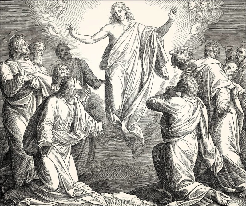 The Ascension of Jesus, New Testament, by Julius Schnorr von Carolsfeld, 1860