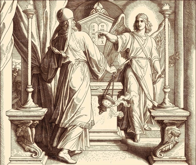 The Angel Gabriel Appears to Zechariah, by Julius Schnorr von Carolsfeld