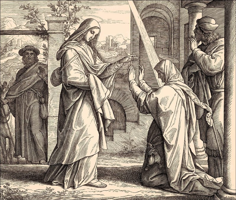 The Visitation, the visit of Blessed Virgin Mary to St. Elizabeth, by Julius Schnorr von Carolsfeld