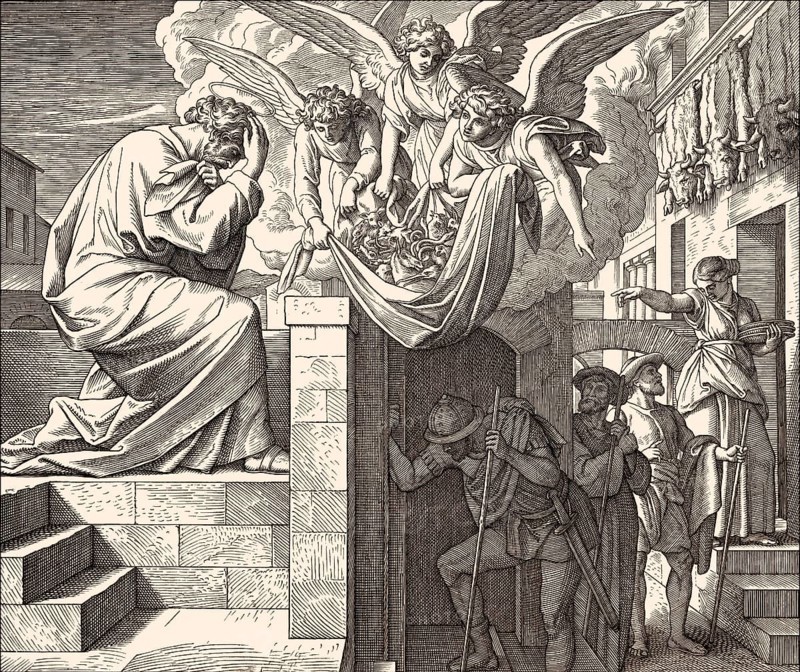 Saint Peter's vision of a sheet with animals, New Testament, by Julius Schnorr von Carolsfeld, 1860