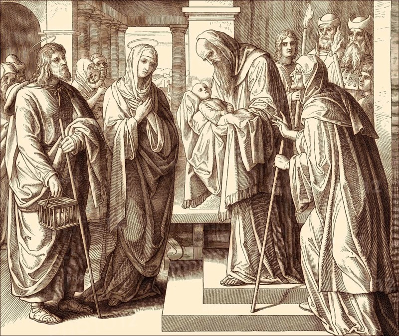 Simeon and Anna recognize Jesus, by Julius Schnorr von Carolsfeld