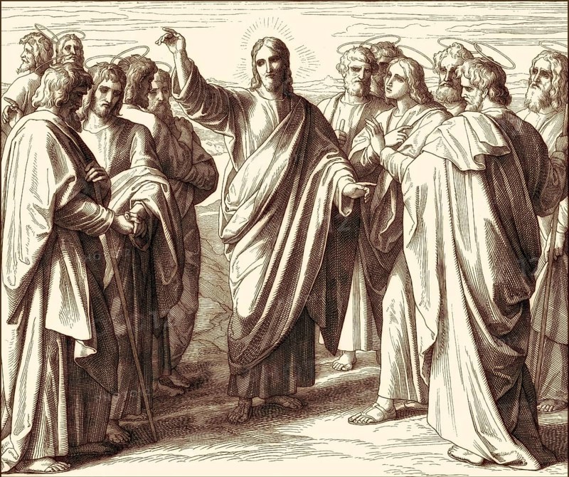 Jesus Sends out the Twelve Disciples, New Testament, by Julius Schnorr von Carolsfeld, 1860