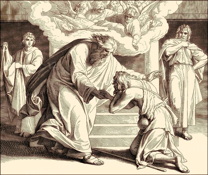 Parable of the Prodigal Son, New Testament, by Julius Schnorr von Carolsfeld, 1860