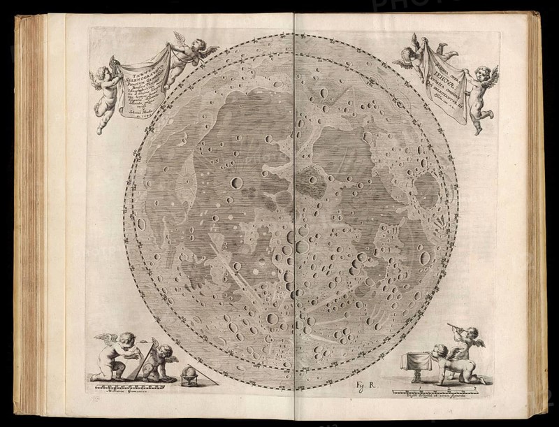 Selenographia, description of the moon, book by Johannes Hevelius, 1647