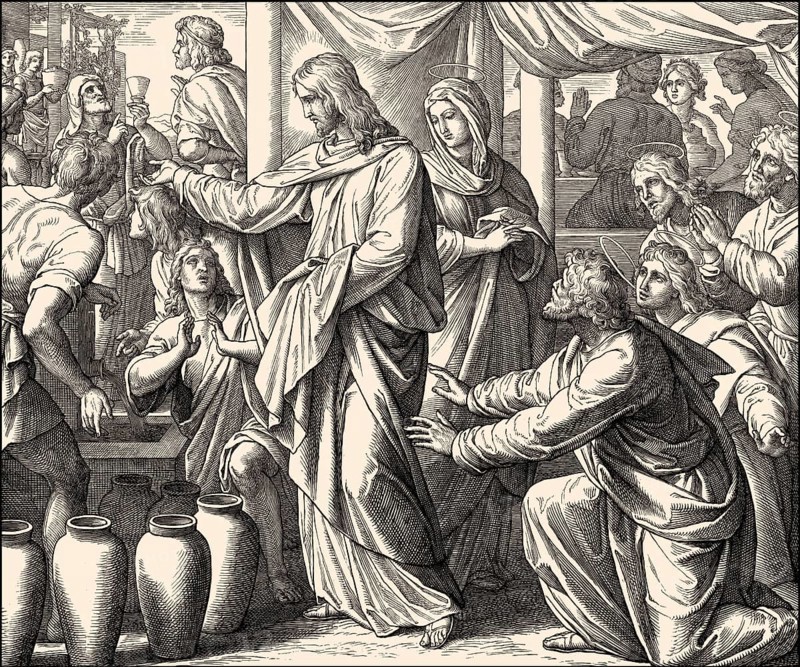 Wedding at Cana, New Testament, by Julius Schnorr von Carolsfeld, 1860