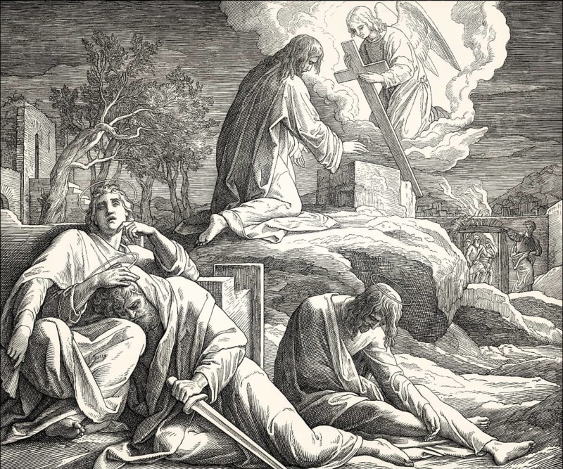The Agony in the Garden of Gethsemane, New Testament, by Julius Schnorr von Carolsfeld, 1860