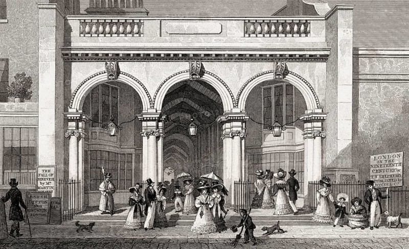 Burlington Arcade, London, UK, illustration by Th. H. Shepherd, 1826