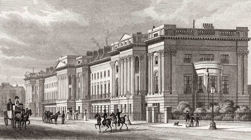 Cornwall Terrace, Regent's Park, London, UK, illustration by Th. H. Shepherd, 1826