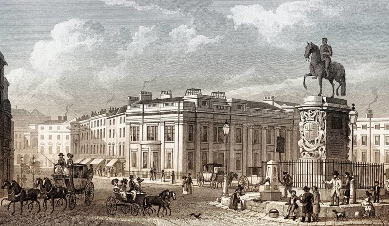 Charing Cross, London, UK, illustration by Th. H. Shepherd, 1826