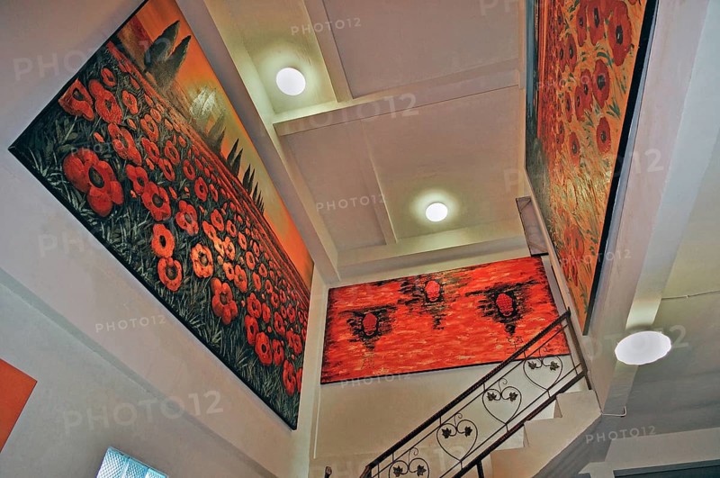 Art, paintings by local people in the bungalow complex near Denpasar, Bali, Indonesia, Asia