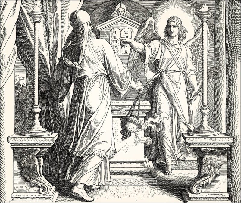 The Angel Gabriel Appears to Zechariah, by Julius Schnorr von Carolsfeld