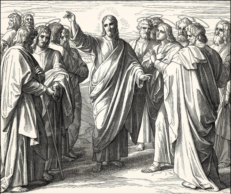 Jesus Sends out the Twelve Disciples, New Testament, by Julius Schnorr von Carolsfeld, 1860