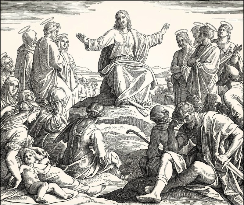 The Sermon on the Mount, New Testament, by Julius Schnorr von Carolsfeld, 1860