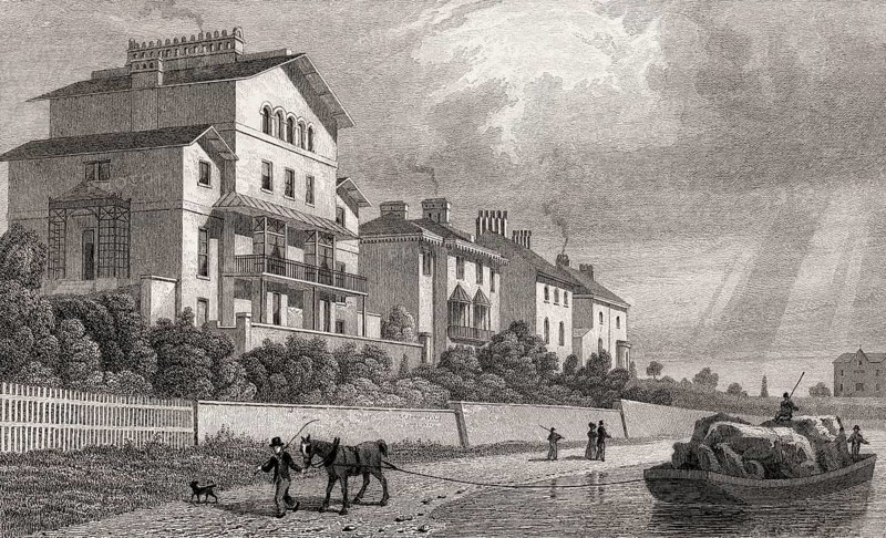 Park Village East, Regent's Park, London, UK, illustration by Th. H. Shepherd, 1826