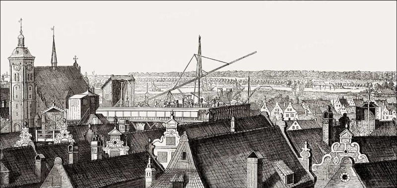 Keplerian astronomical refracting telescope, Machinae coelestis, 1673, by Johannes Hevelius, Danzig