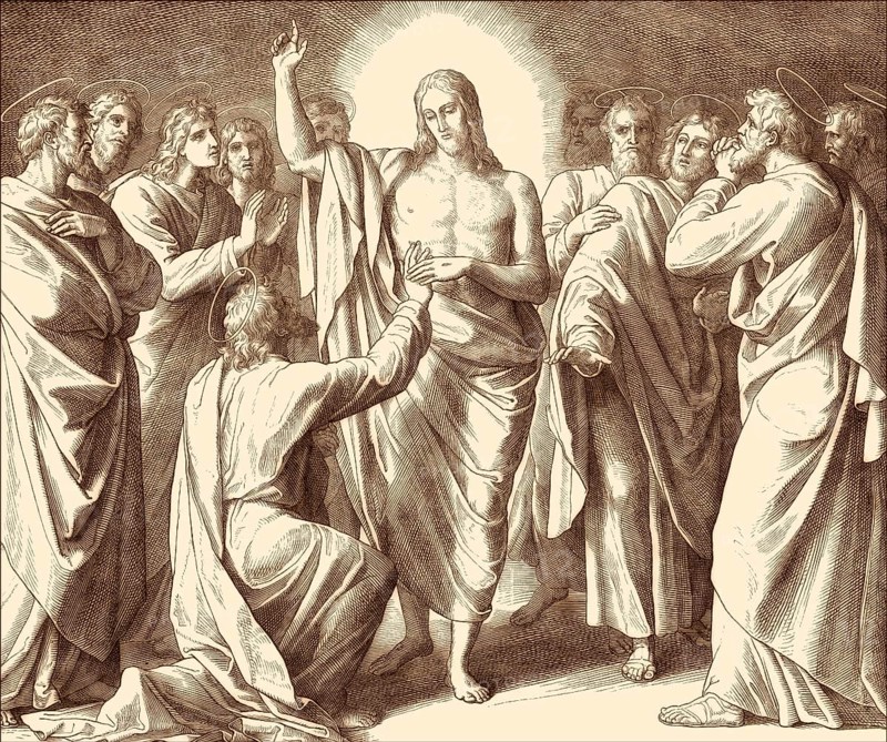 Doubting Thomas, New Testament, by Julius Schnorr von Carolsfeld, 1860