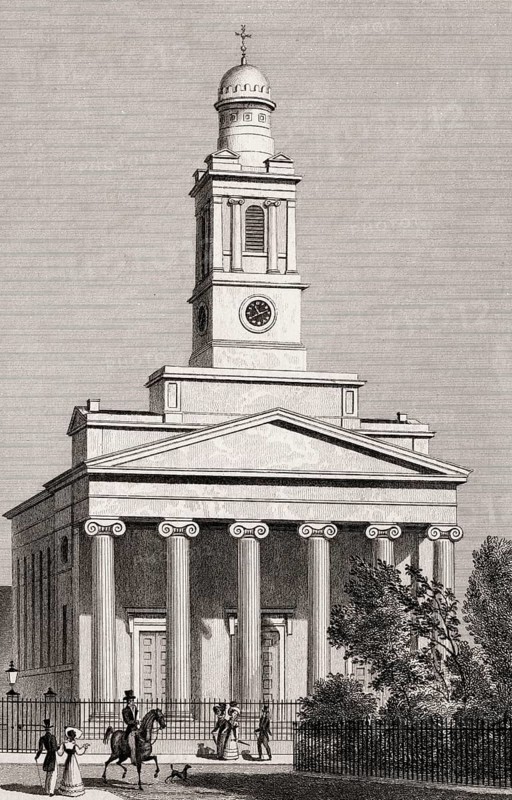 St. Peter's Church, Eaton Square, illustration by Th. H. Shepherd, 1828