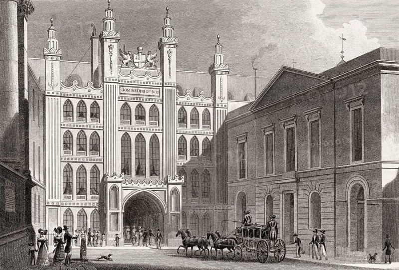Guildhall, London, illustration by Th. H. Shepherd, 1828