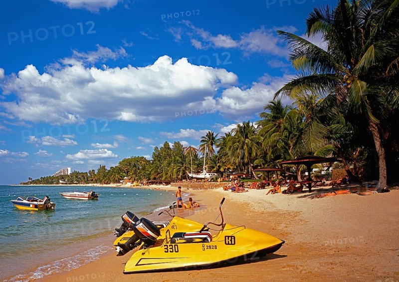 Beach, Jet-Ski, Motorboats, Holidaymakers, Pattaya, Thailand, Asia