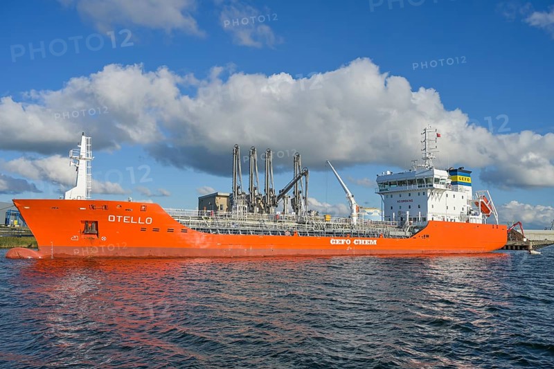 Chemical tanker Otello from Limassol Cyprus, seaport, Wismar, Mecklenburg-Western Pomerania, Germany, Europe