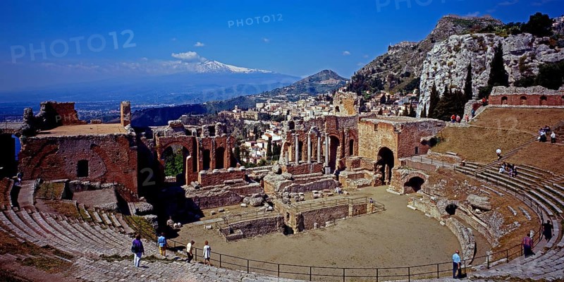 Greco-Roman theatre, Taormina, Sicily, Italy, Europe