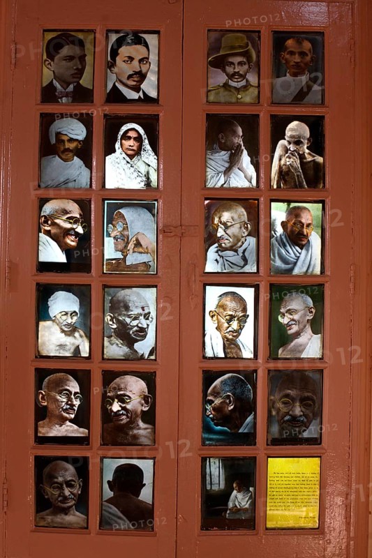 Photographs of Mahatma Gandhi with wife Kasturba Gandhi at Satyagraha Ashram founded in 25-May-1915 at Kochrab