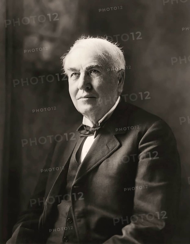 Portrait of Thomas Alva Edison, 1847, 1931, American inventor, c. 1922, digitally
