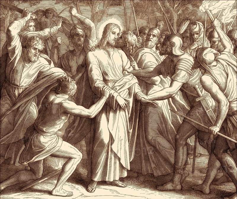 Arrest of Jesus, New Testament, by Julius Schnorr von Carolsfeld, 1860