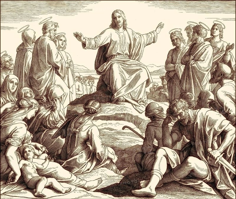The Sermon on the Mount, New Testament, by Julius Schnorr von Carolsfeld, 1860