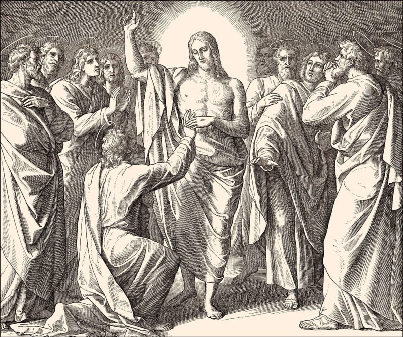 Doubting Thomas, New Testament, by Julius Schnorr von Carolsfeld, 1860