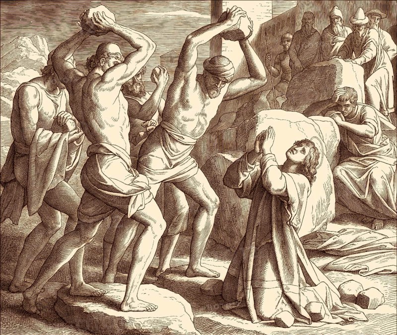 Stoning of Stephen, New Testament, by Julius Schnorr von Carolsfeld, 1860
