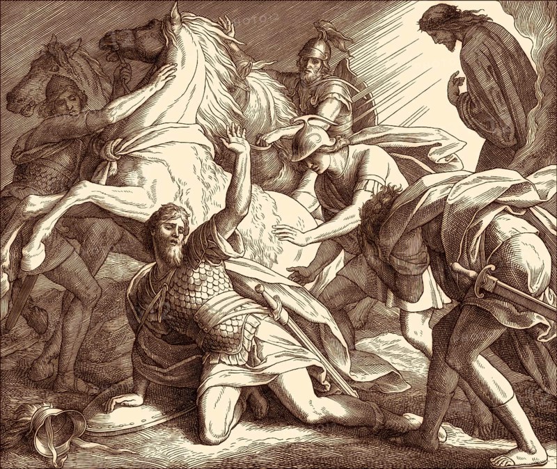 The conversion of Paul the Apostle, New Testament, by Julius Schnorr von Carolsfeld, 1860