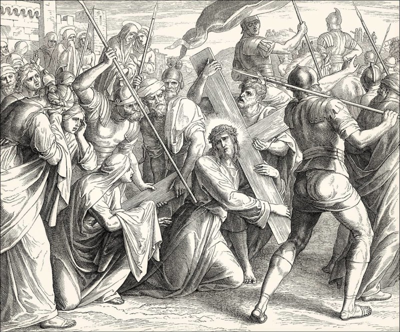 Christ Carrying the Cross, New Testament, by Julius Schnorr von Carolsfeld, 1860