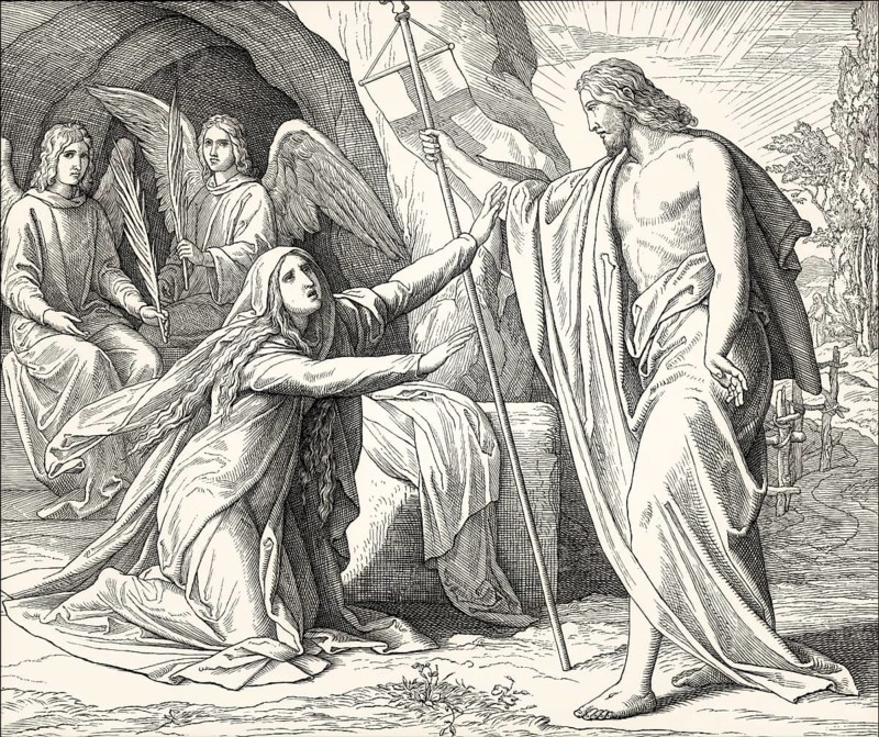 Jesus Appears to Mary Magdalene, New Testament, by Julius Schnorr von Carolsfeld, 1860