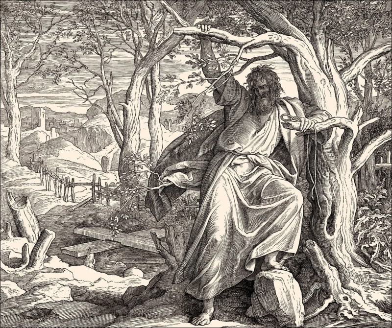 Death of Judas Iscariot, New Testament, by Julius Schnorr von Carolsfeld, 1860