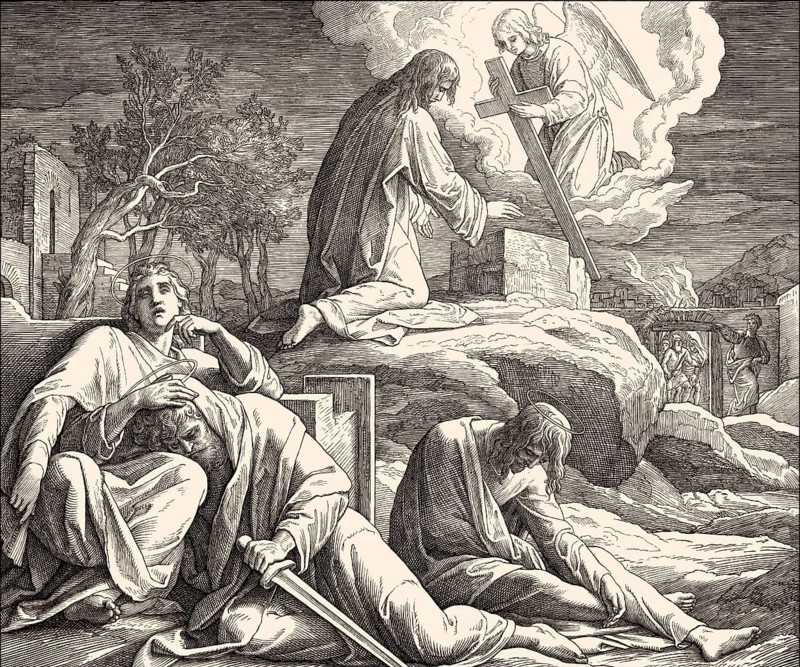 The Agony in the Garden of Gethsemane, New Testament, by Julius Schnorr von Carolsfeld, 1860