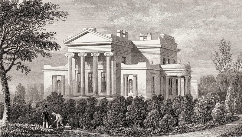 Villa in the Regent's Park, London, UK, illustration by Th. H. Shepherd, 1826