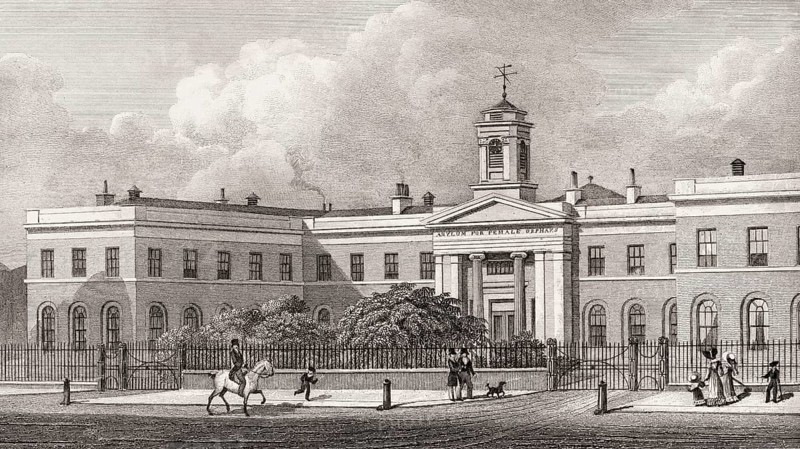 The Female Orphan Asylum, London, illustration by Th. H. Shepherd, 1828