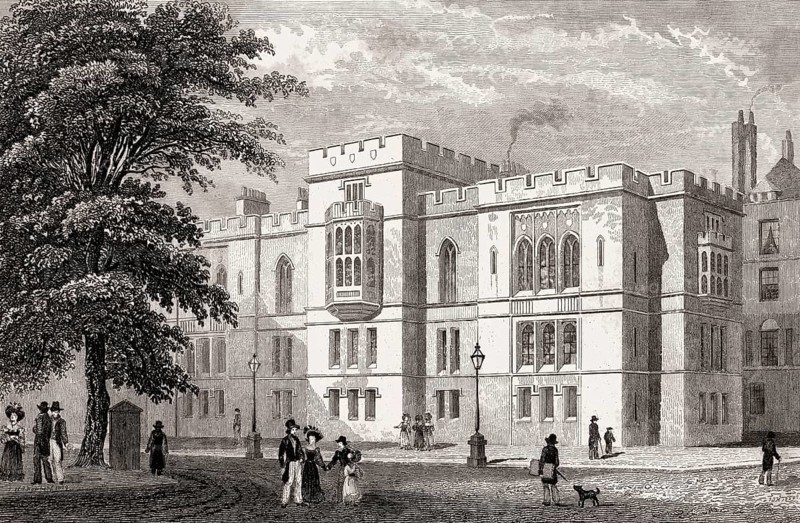 The New Library and Parliament Chambers, London, illustration by Th. H. Shepherd, 1828