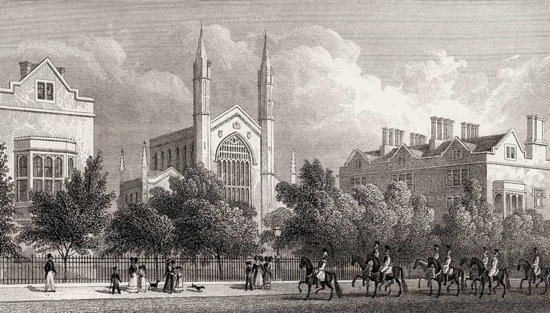 Royal Hospital Of St Katherine, Regent's Park, London, UK, illustration by Th. H. Shepherd, 1826