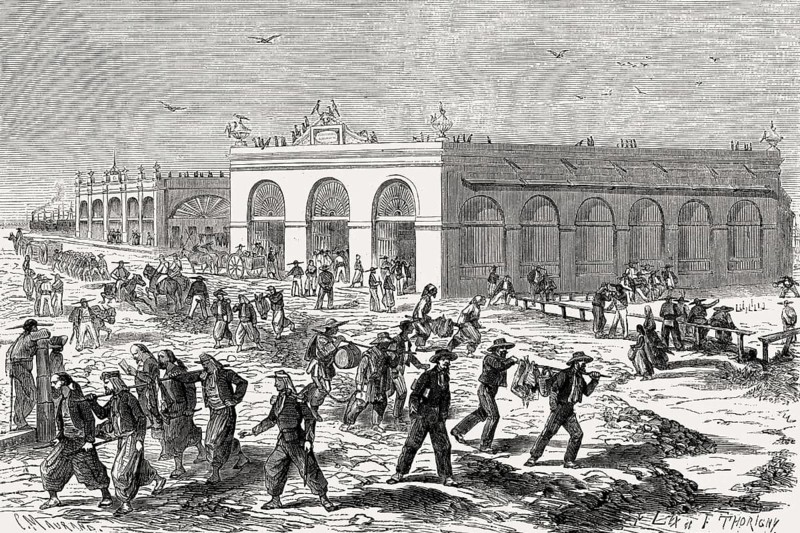 The supply of food for the troops, Second Franco-Mexican War, 1863