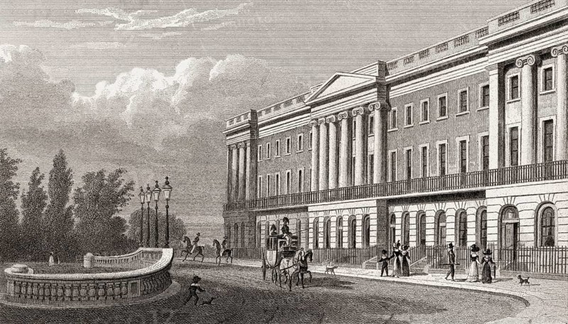 Richmond Terrace, London, UK, illustration by Th. H. Shepherd, 1826